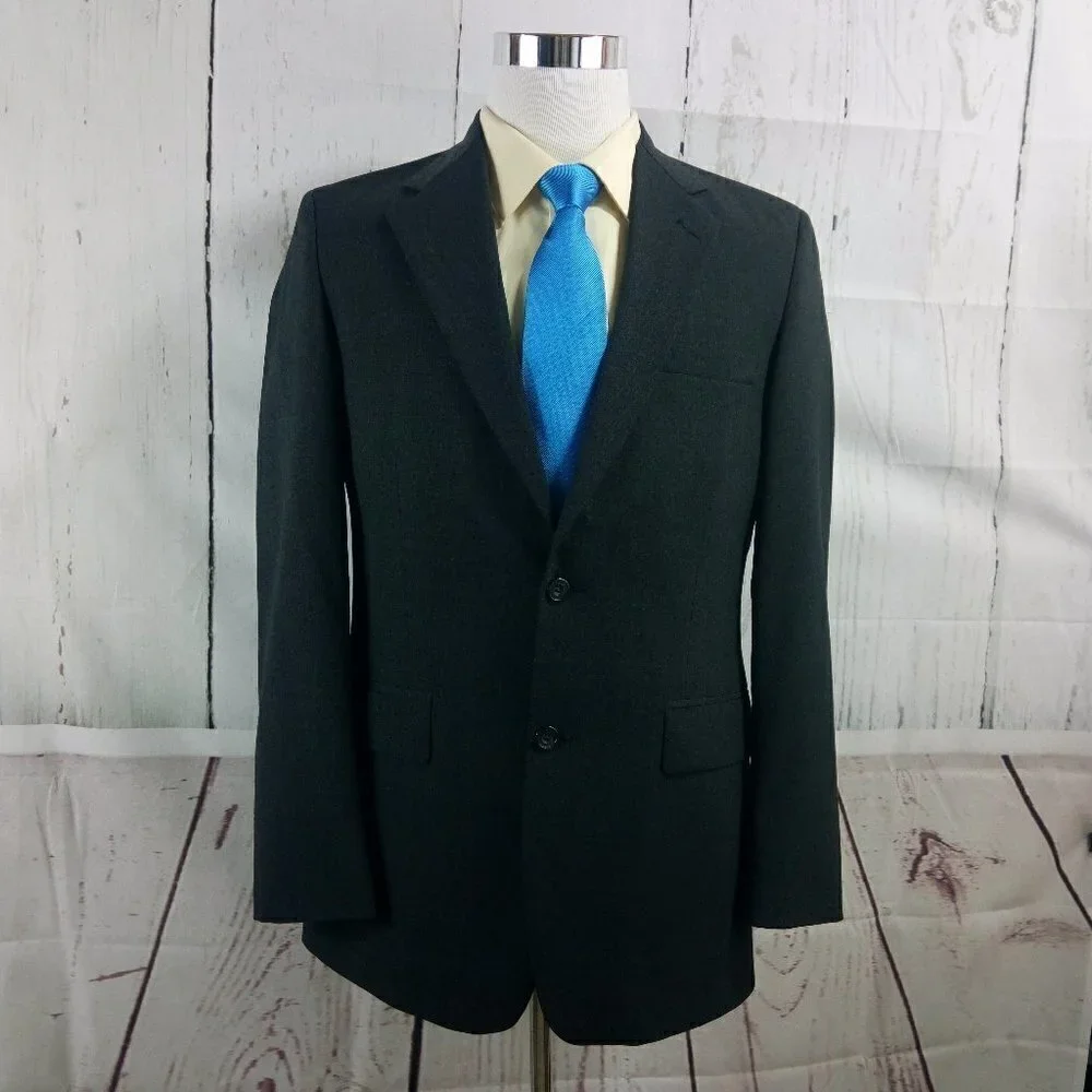 Custom Made 38L 2 Button Charcoal Gray Suit Blazer Sports Coat